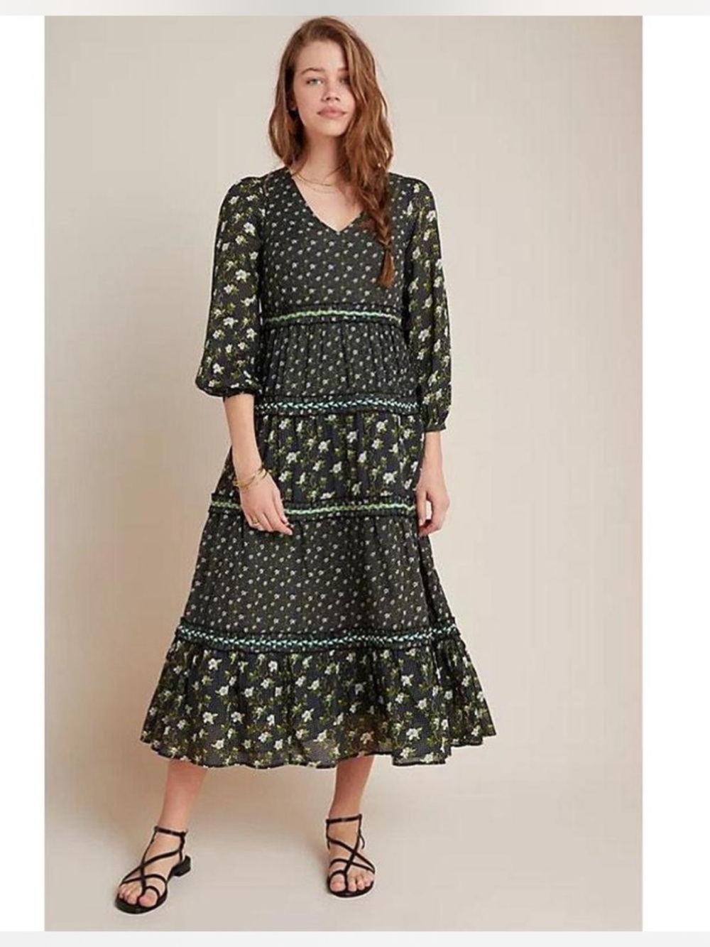 Anthropologie Tiered Karoline Maxi Dress